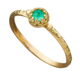 Textured 18K gold Stacking Ring - PRECIOUS STONES