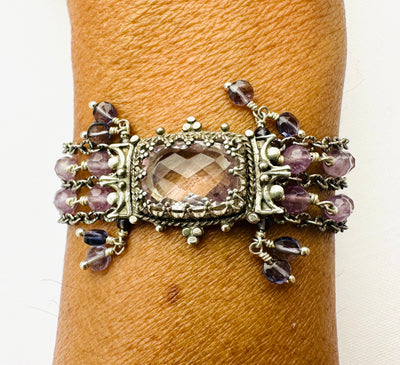 Pink Amethyst & Iolite Multi Strand Bracelet