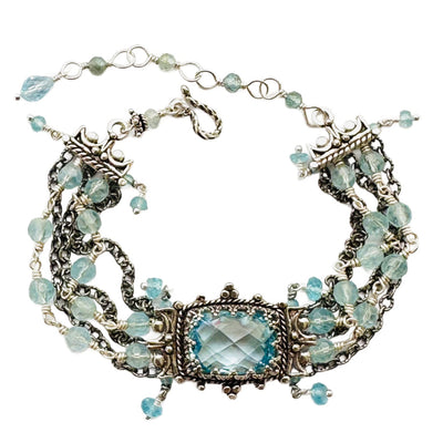 Blue Topaz & Aquamarine Multi Strand Bracelet