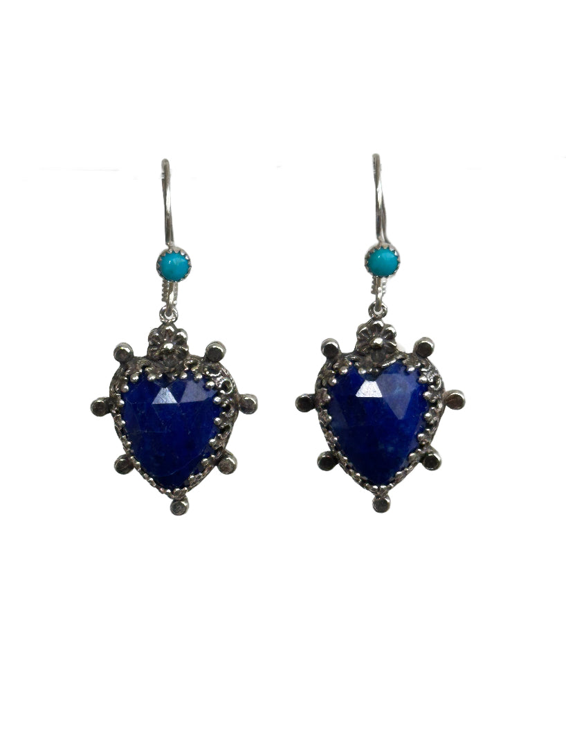 Lapis Lazuli Milagro Heart Earrings