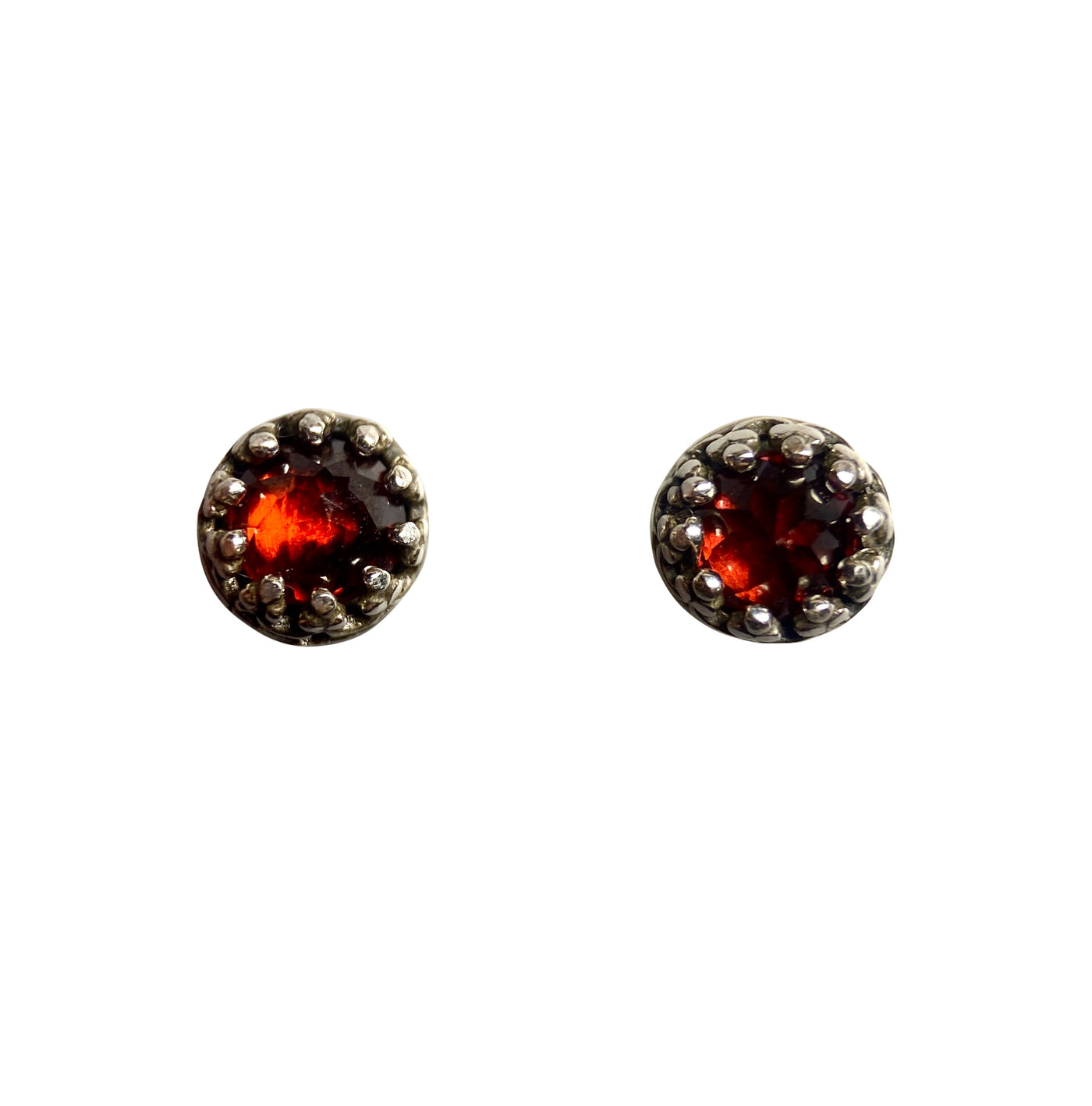 Garnet Small Gemstone Pod Stud Earrings