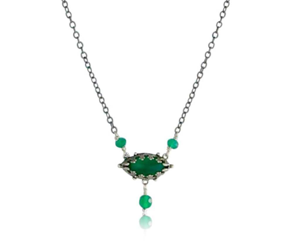 Green Onyx & Silver Vision Necklace