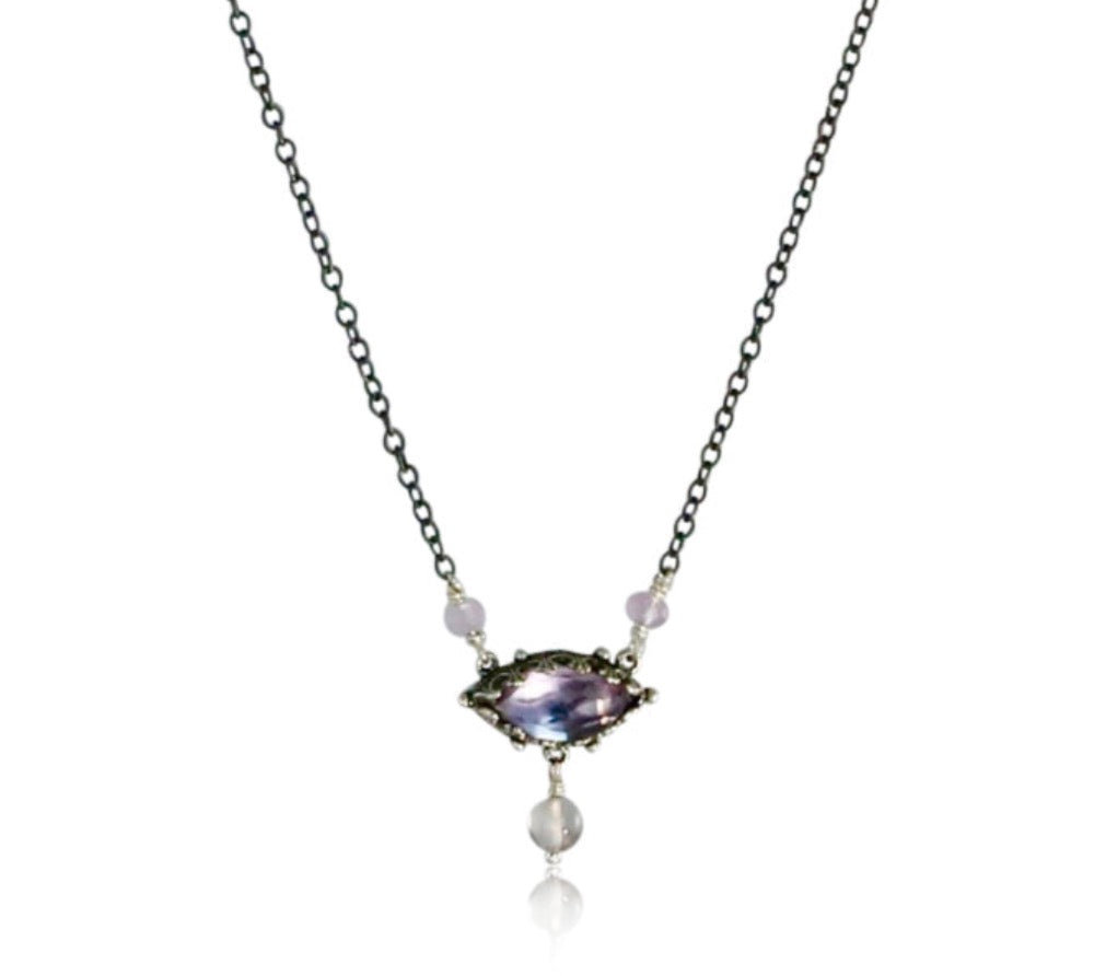 Pink Amethyst & Silver Vision Necklace