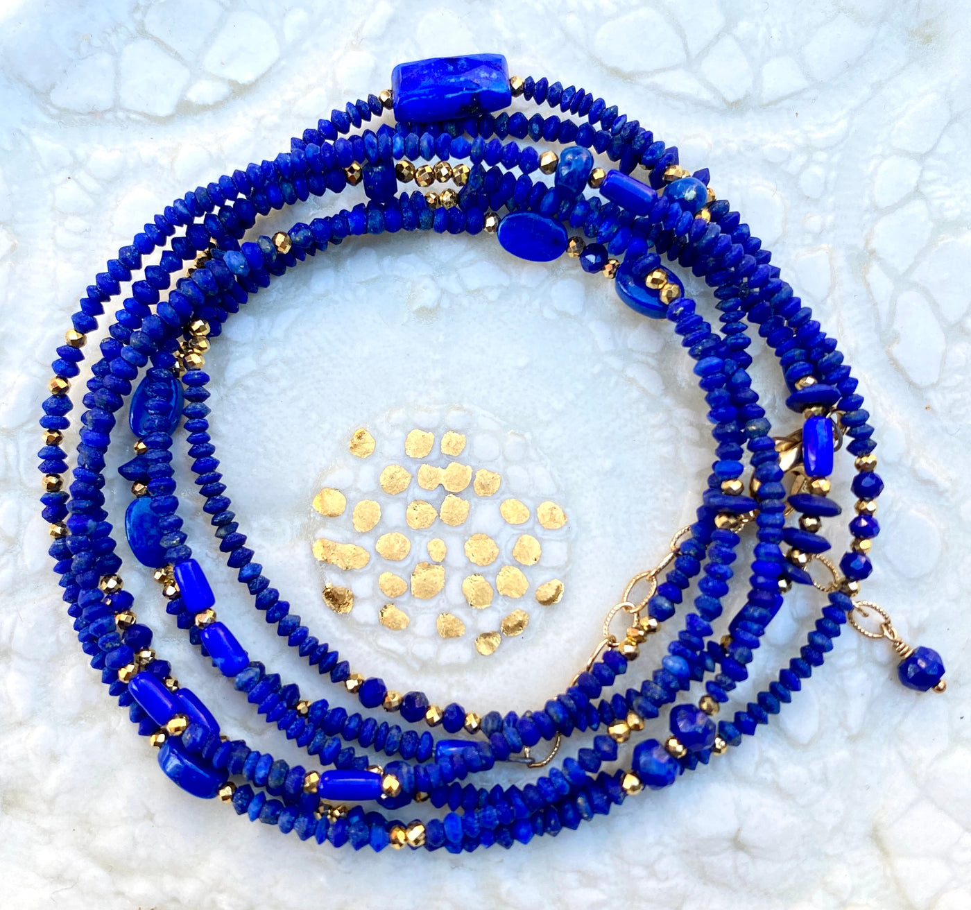 Lapis Lazuli & Pyrite Bracelet/Necklace
