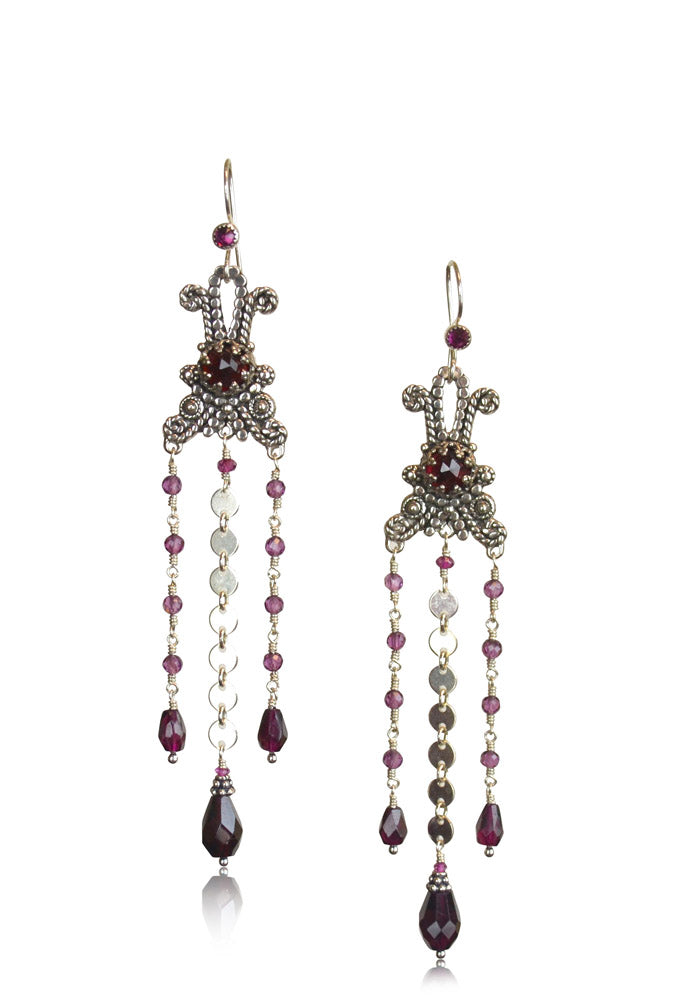 Garnet hot Disc Earrings