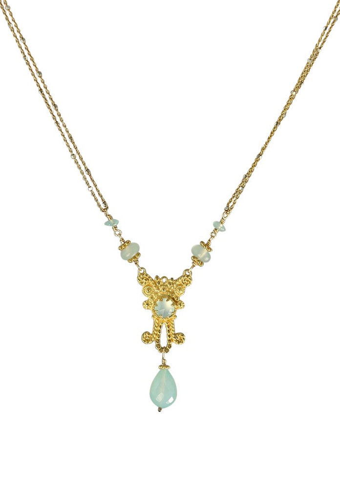 Aqua Chalcedony Vermeil Necklace